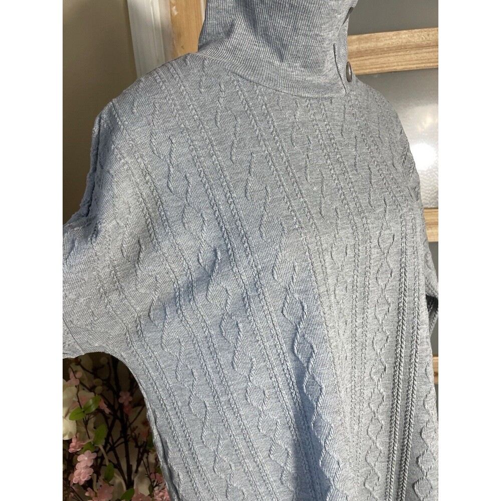 French Laundry Cowl Neck Pullover Sweater Womens Medium Knit Asym Button Cabin - Picture 5 of 8